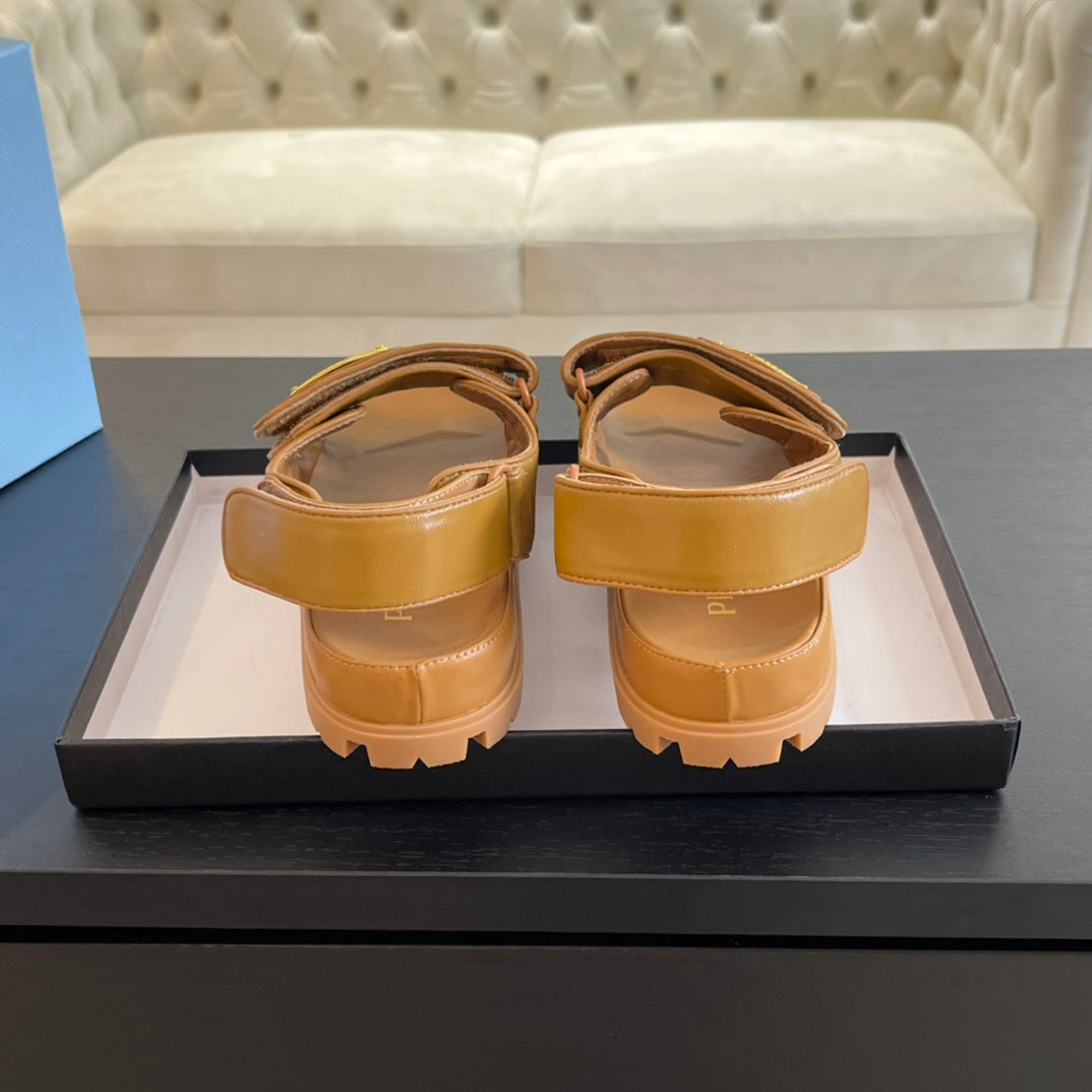 PRA FLAT NAPPA SANDALS BRONZE LAMBSKIN