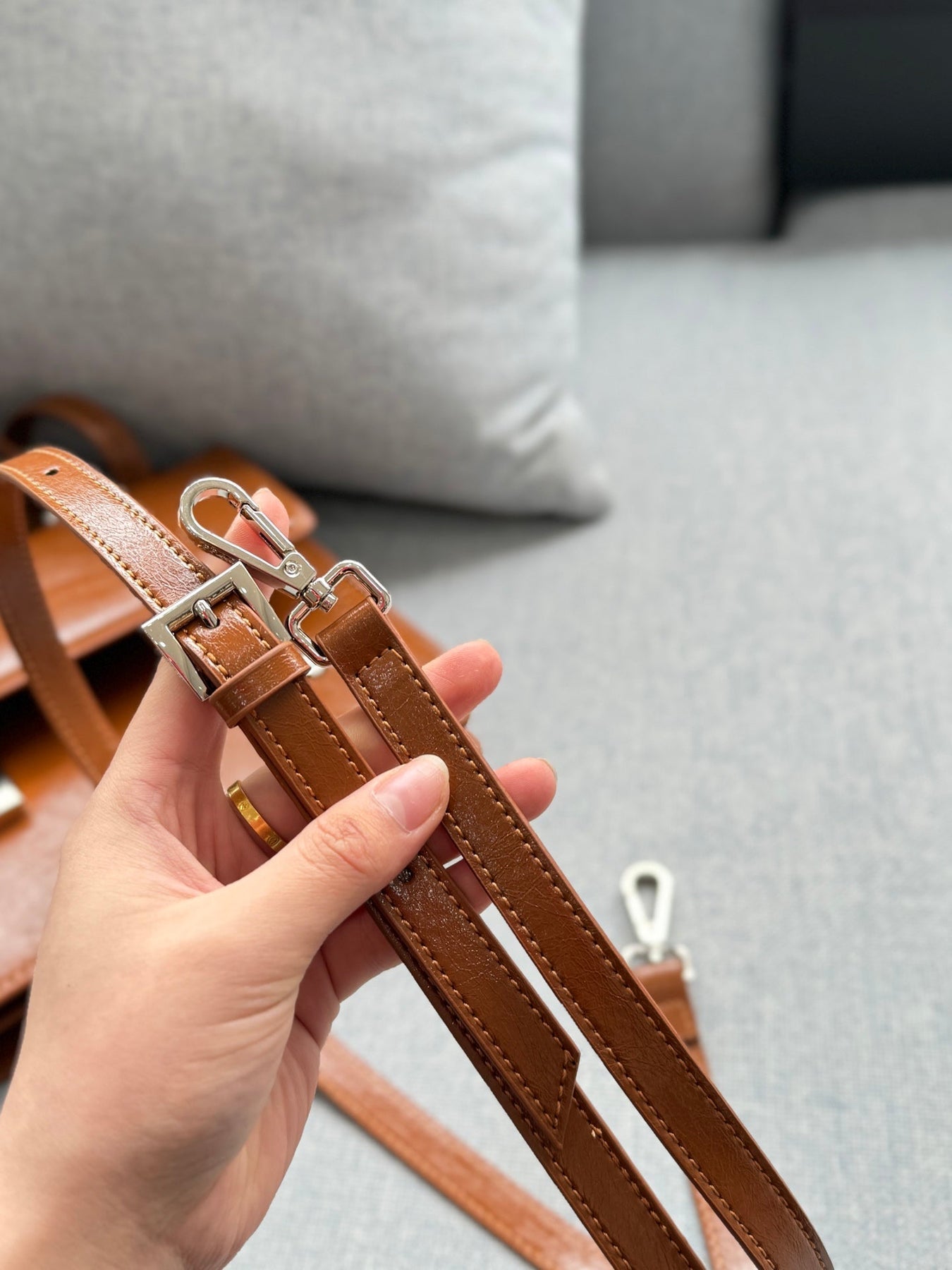 GALLERIA SHOULDER BAG 27 IN BROWN CALFSKIN