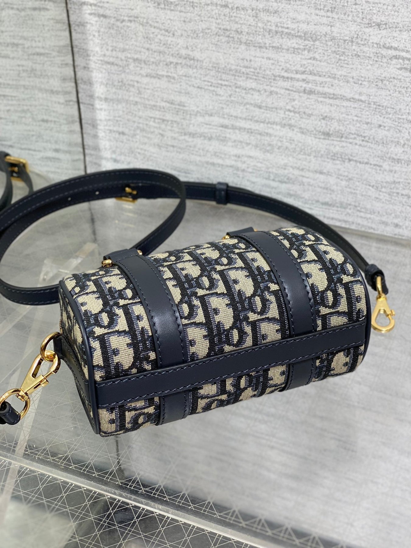 GROOVE MINI 17 BAG IN BLACK MIX BEIGE OBLIQUE MONOGRAM JACQUARD