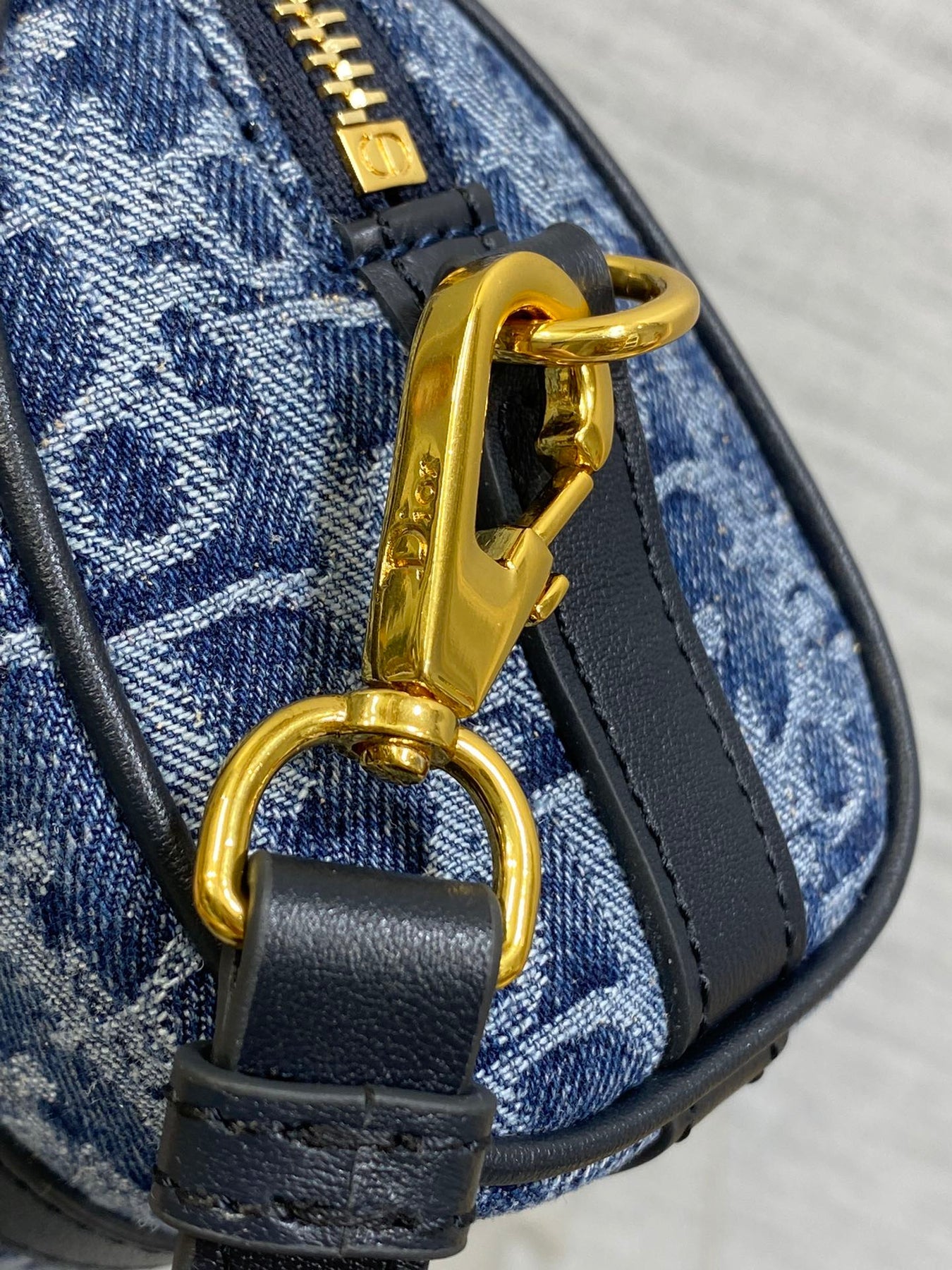 GROOVE MINI 17 BAG IN DENIM BLUE OBLIQUE MONOGRAM JACQUARD