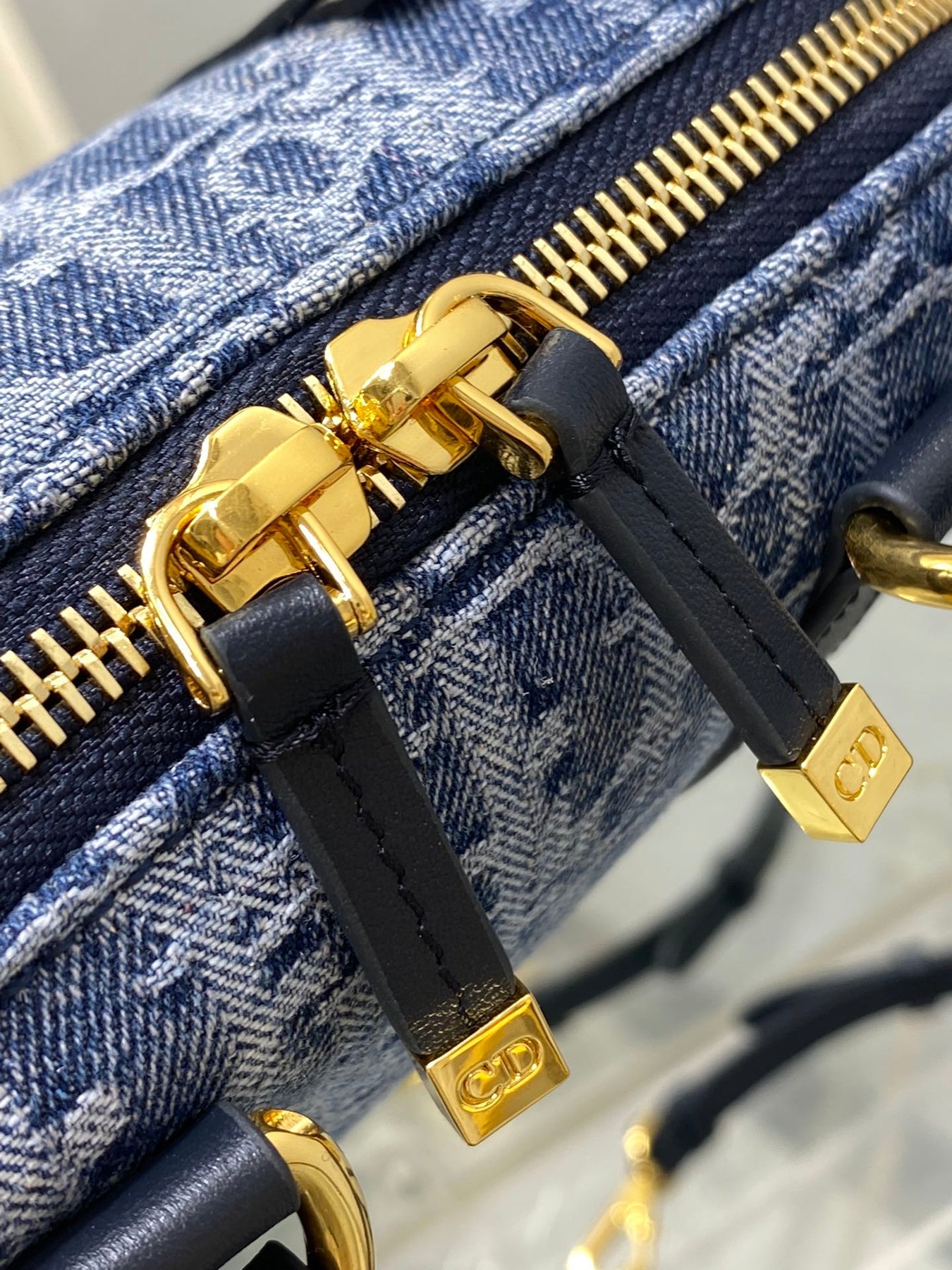 GROOVE MINI 17 BAG IN DENIM BLUE OBLIQUE MONOGRAM JACQUARD