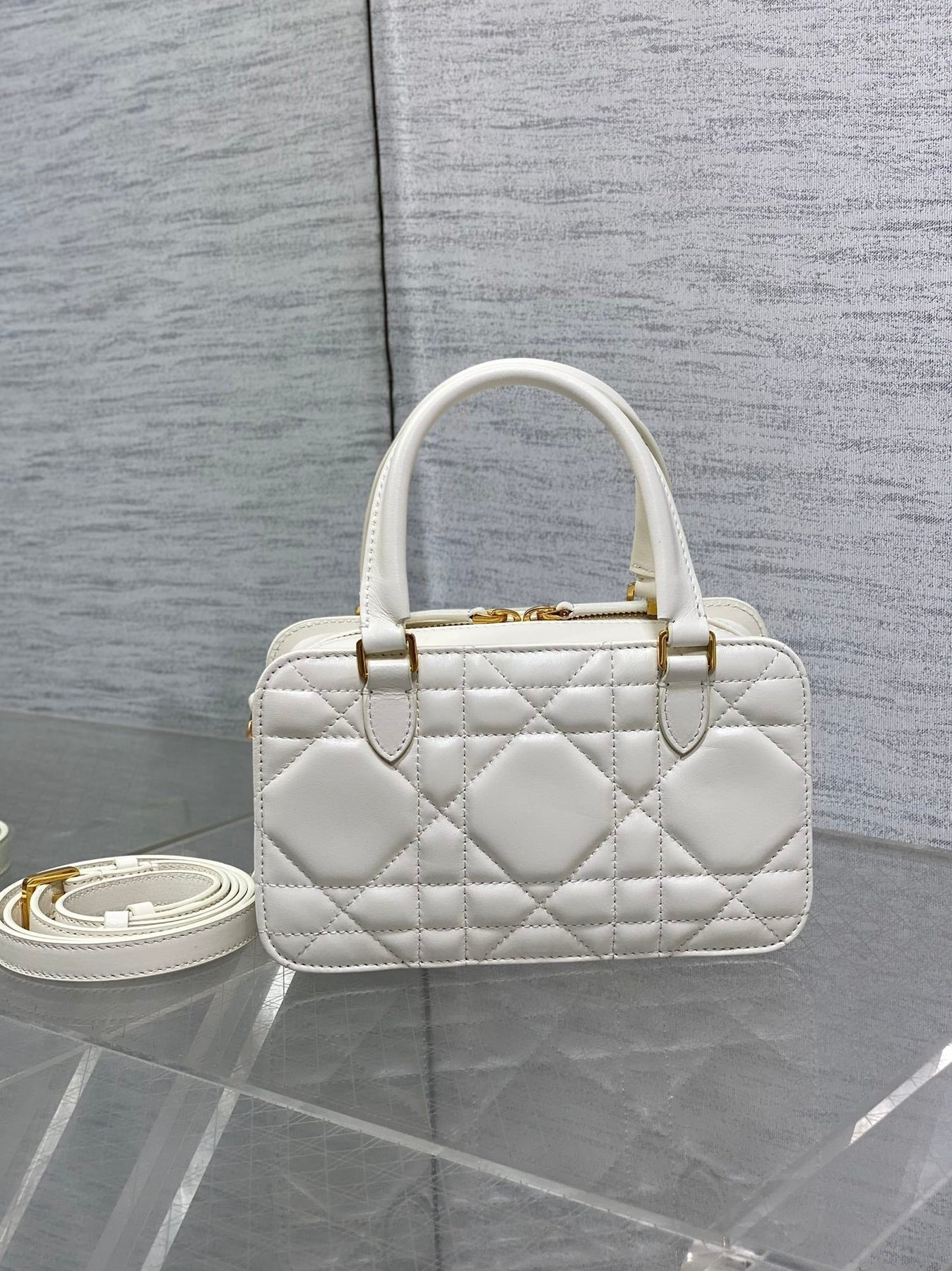 MINI GROOVE BAG 20 IN WHITE MACROCANNAGE LAMBSKIN 226485