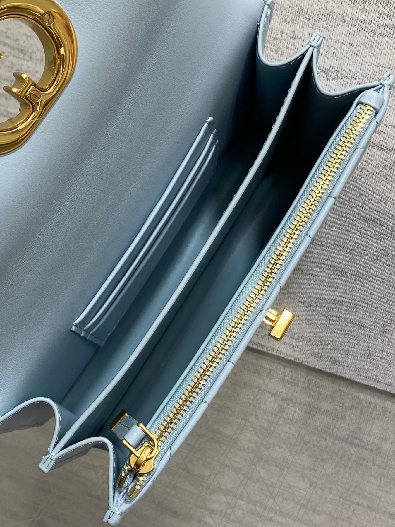 MISS CARO MINI BAG 17 IN BABY BLUE MACROCANNAGE LAMBSKIN