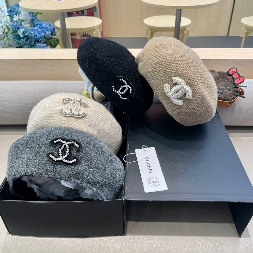 BERET HAT IN RHINO GRAY COTTON AND LINEN 417831