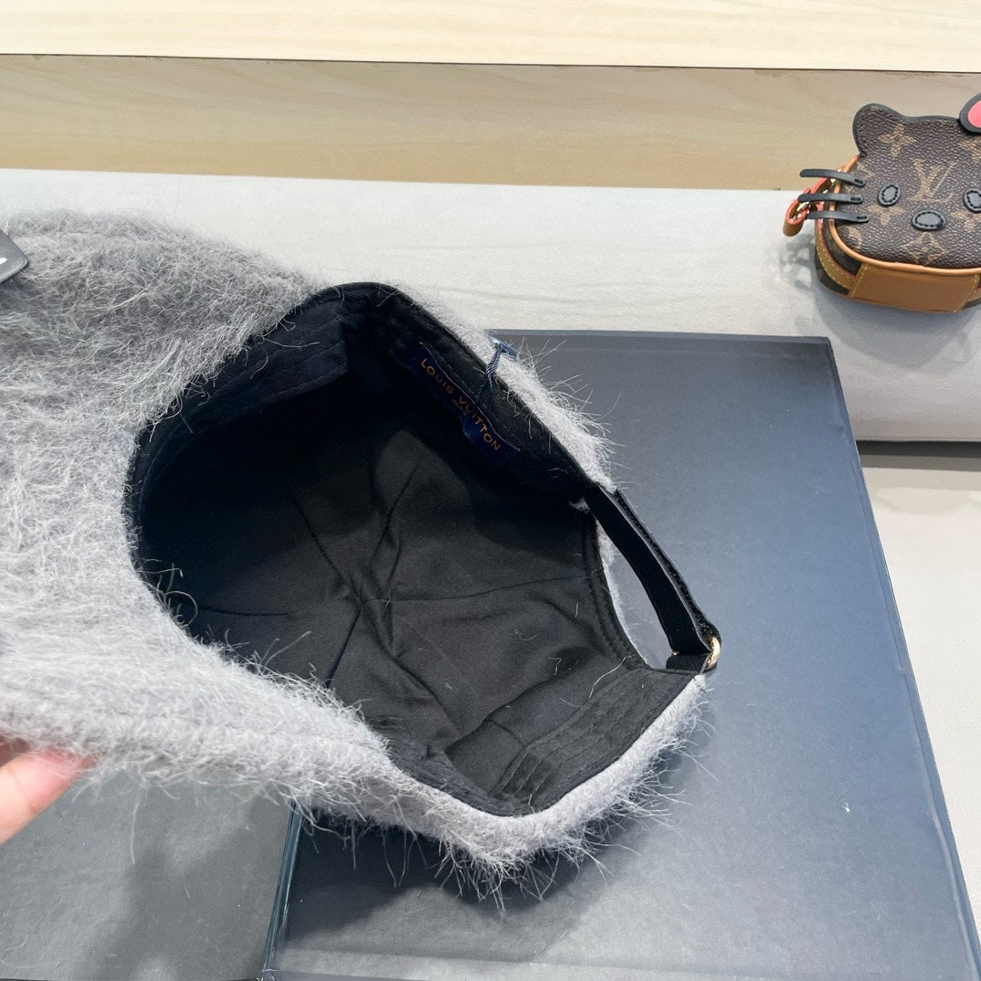 BASEBALL CAP IN GRAY RABBIT FUR 434937