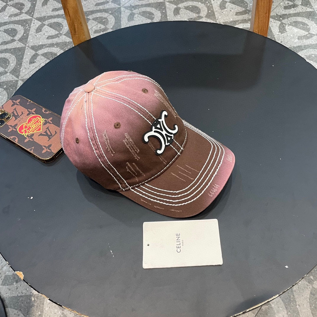 BASEBALL CAP MODEL 650511 IN BROWN TO PINK OMBRE COTTON