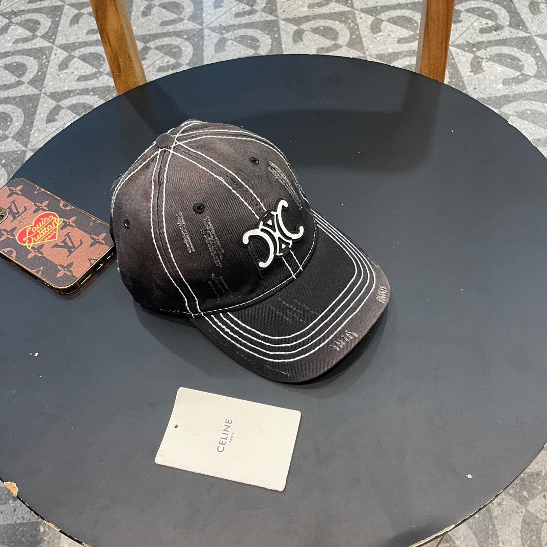 BASEBALL CAP MODEL 650510 IN BLACK OMBRE COTTON