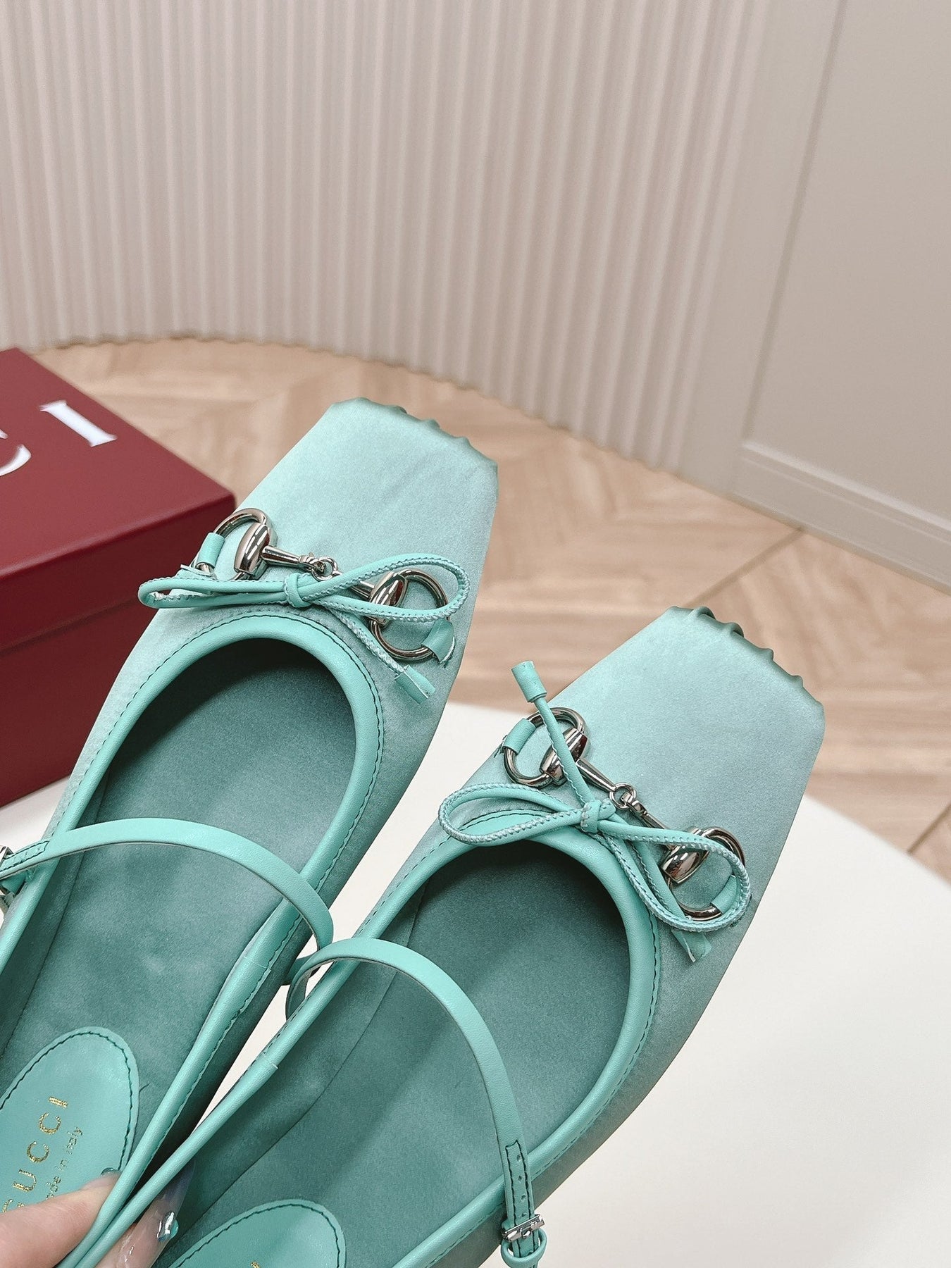 GG BALLET FLAT ARCTIC SILK