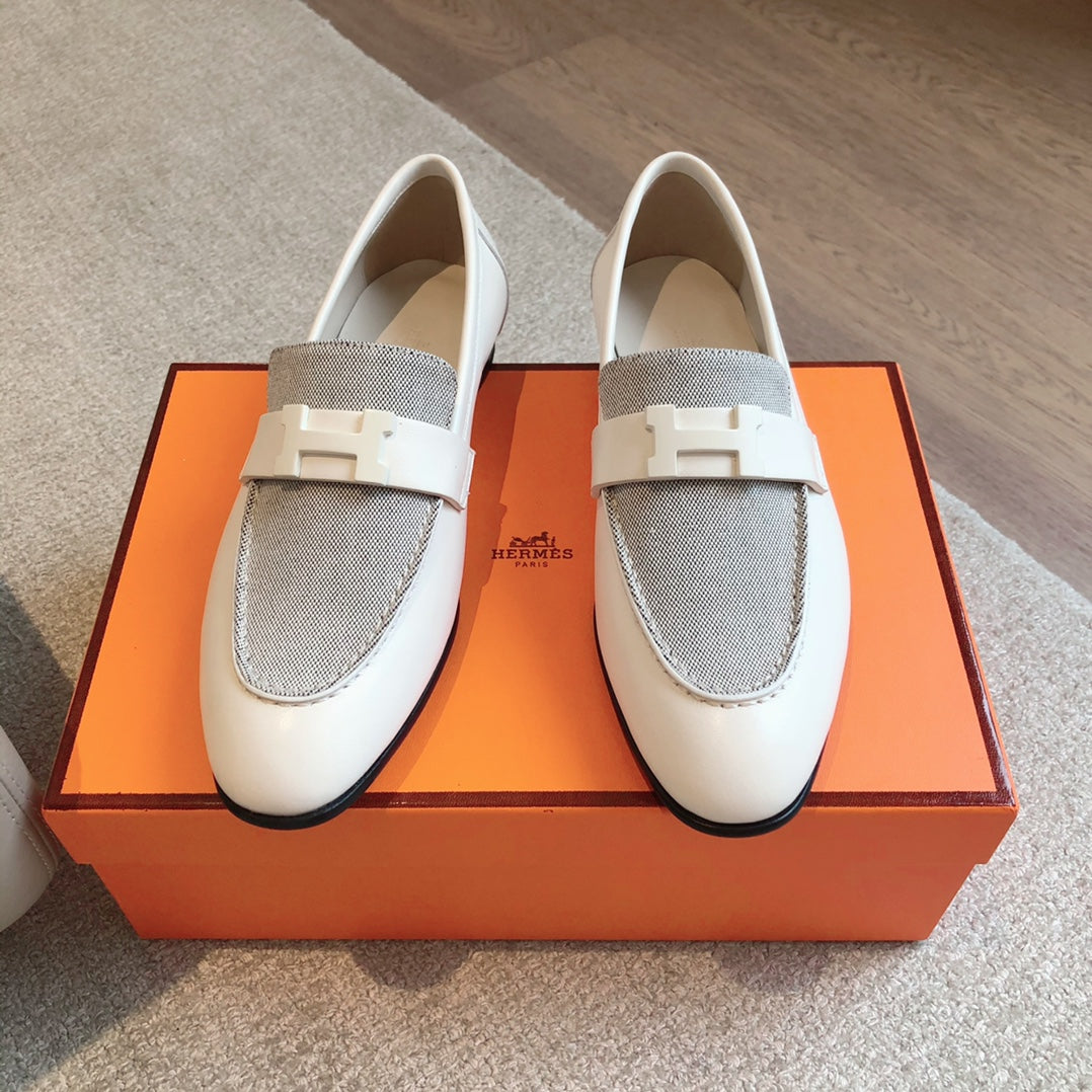 PARIS LOAFER WHITE MIX LIGHT GRAY CALFSKIN