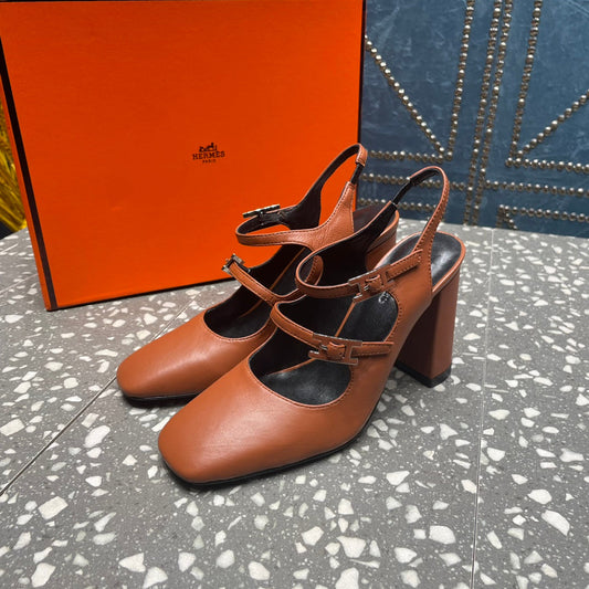 JACKIE 80 MM PUMP IN UMBER BROWN CALFSKIN