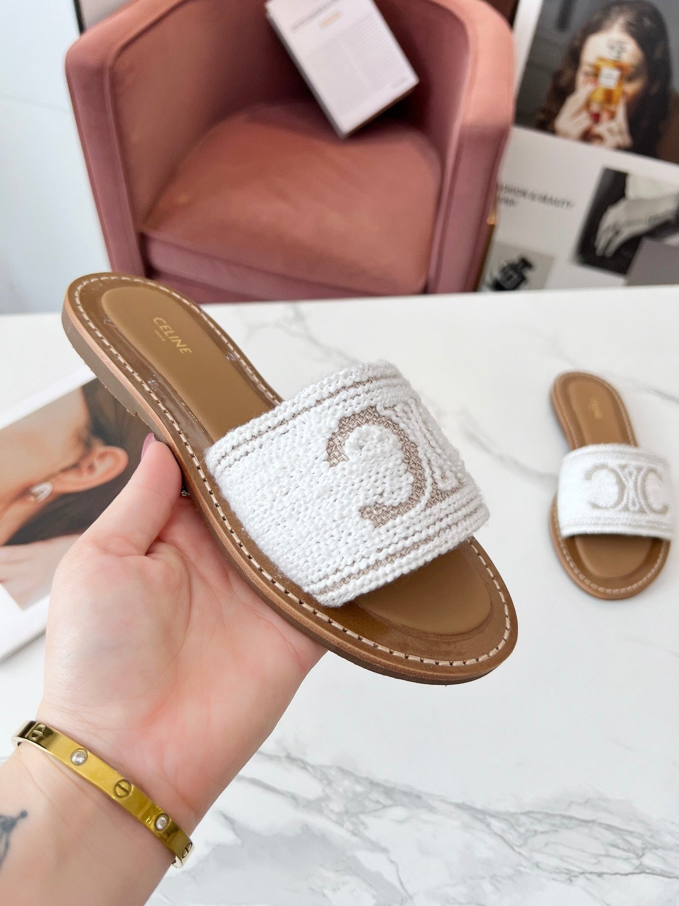 LYMPIA MULE WHITE CANVAS