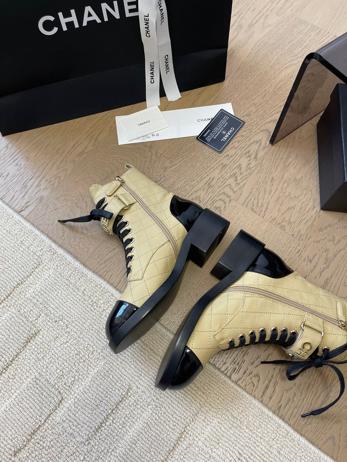 ALPHABET MARTIN BOOTS IN FLAX YELLOW LAMBSKIN