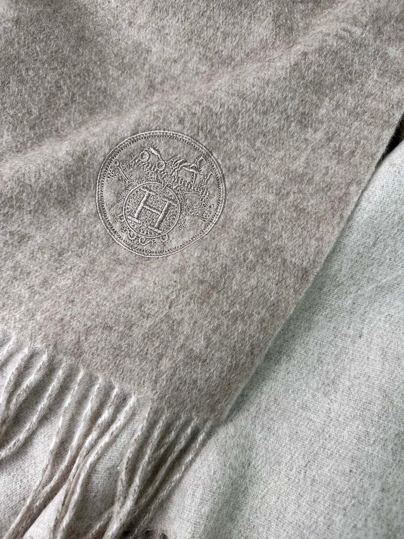 DOUBLE-FACE SCARF 200 CM IN GREY CASHMERE