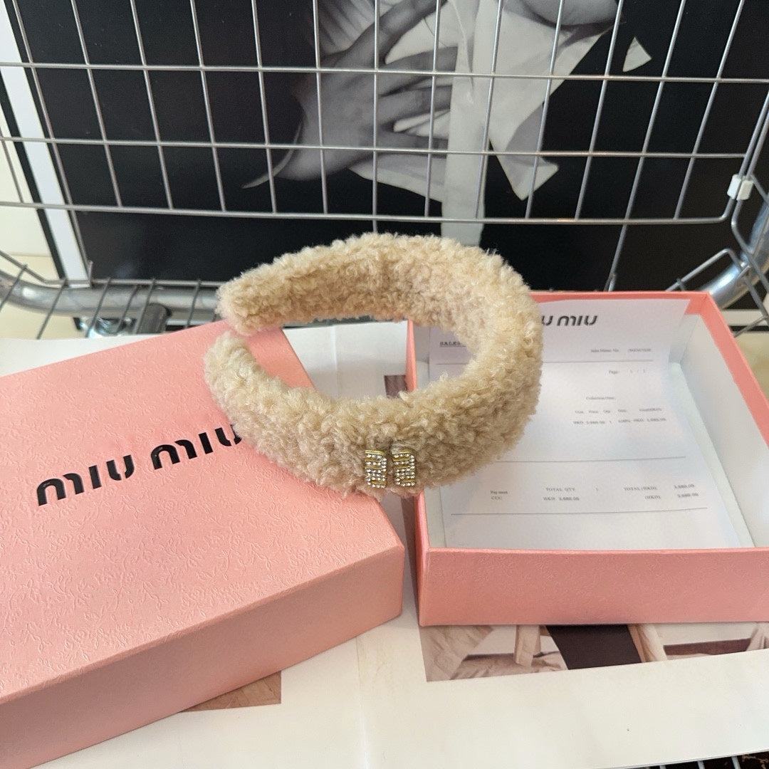 HAIRBAND IN BEIGE SHEARLING 402984