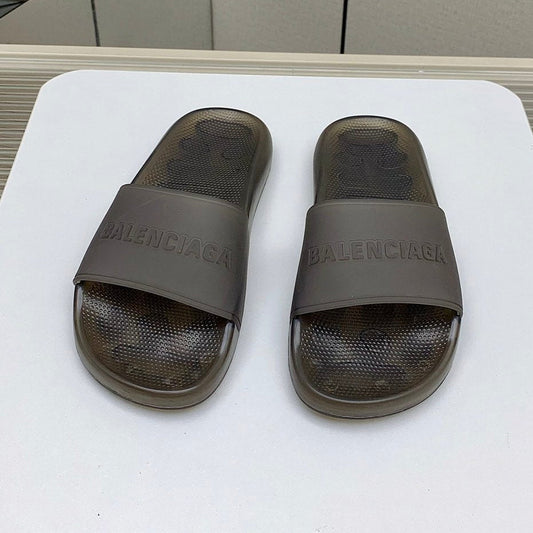 POOL SLIDE SANDAL IN SMOKE BROWN RUBBER