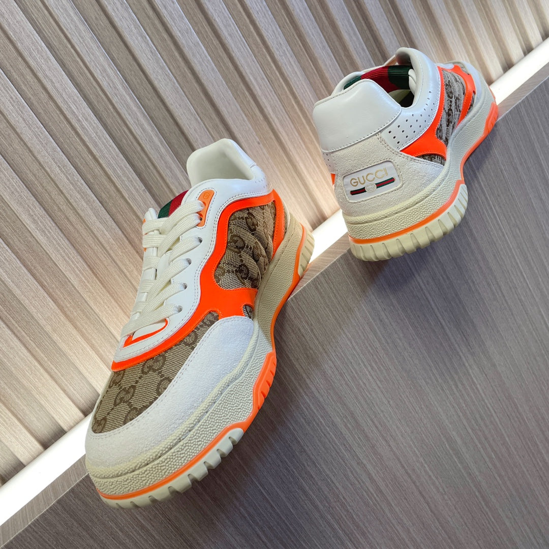 GG Retro Sneakers for Couples White Tiger orange