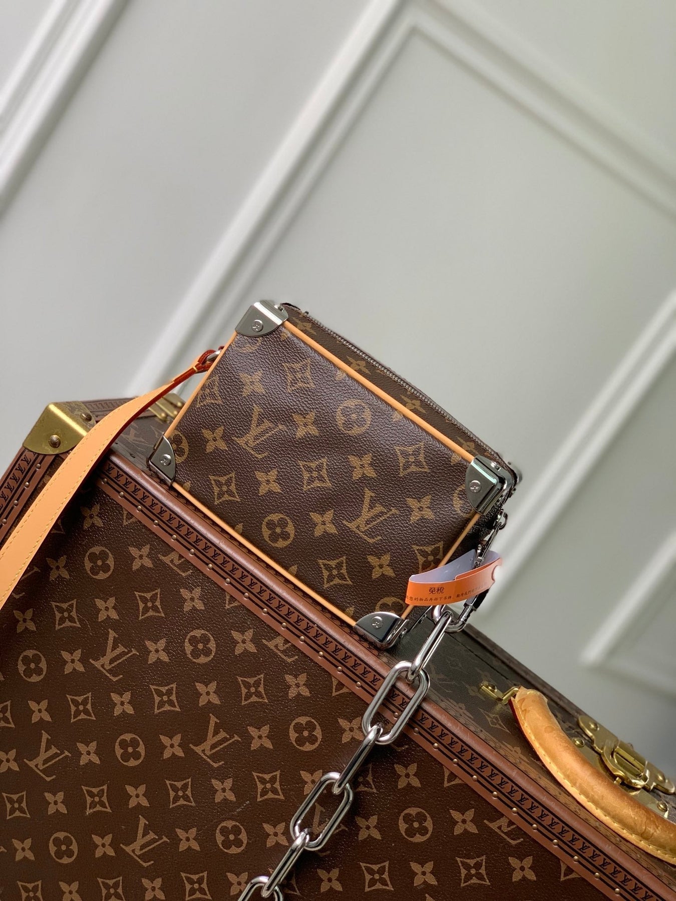 MINI SOFT TRUNK 18 IN BROWN MONOGRAM MACASSAR CANVAS