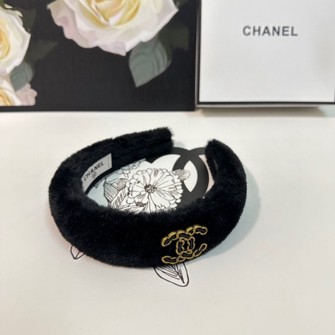 BLACK SHEARLING HEADBAND 151385