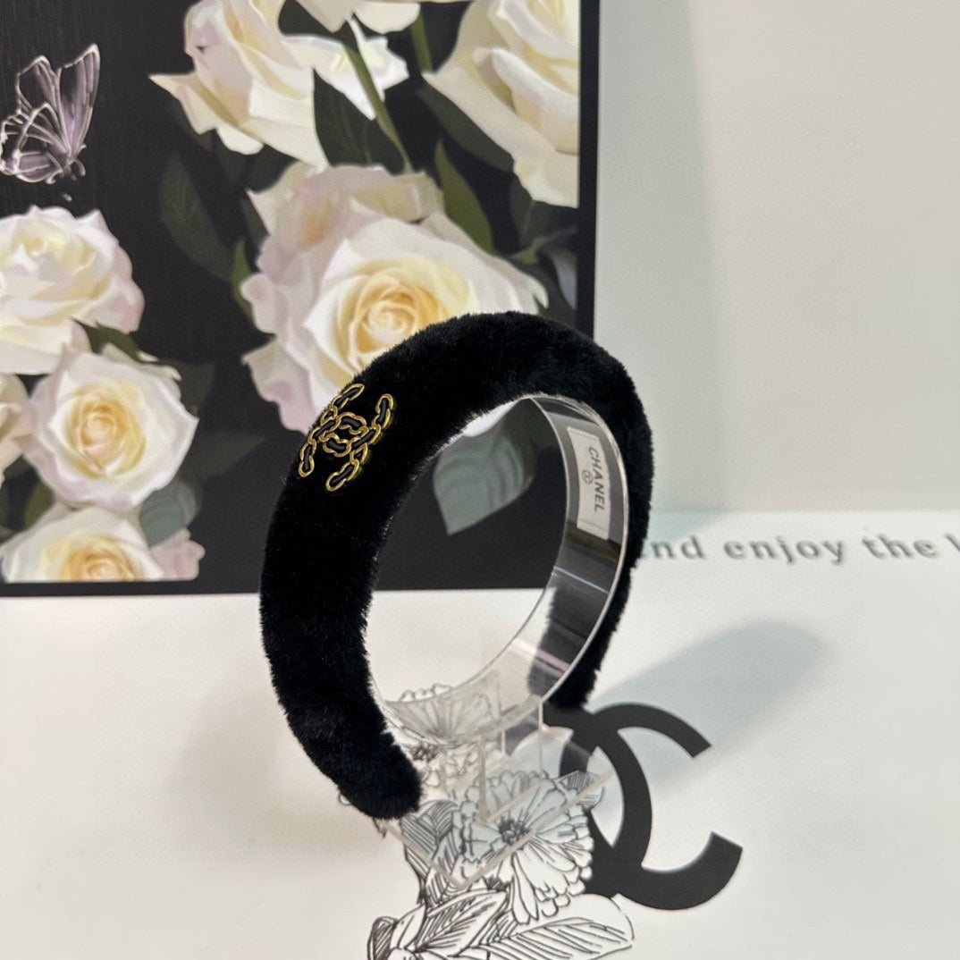 BLACK SHEARLING HEADBAND 151385