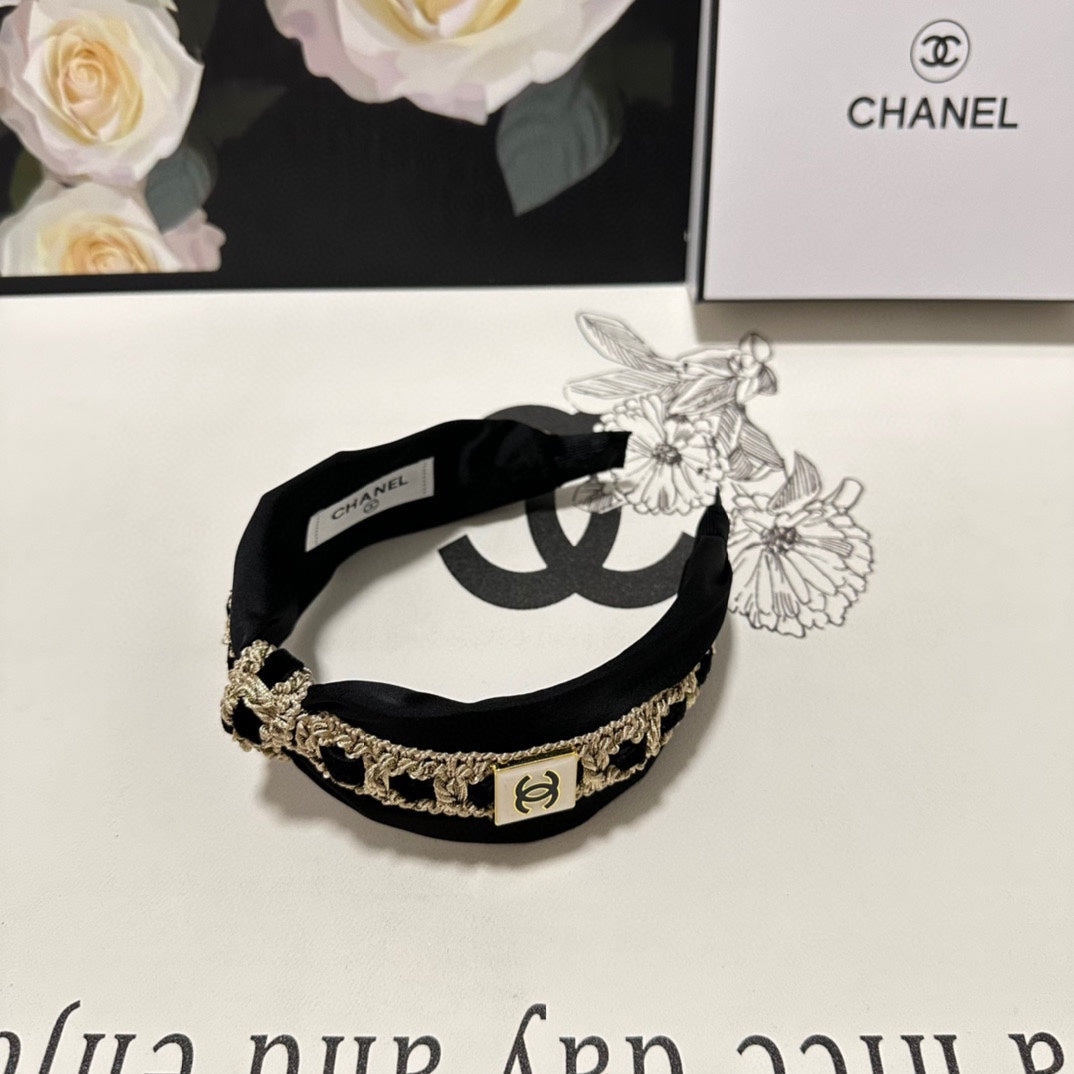 BLACK MIX LIGHT YELLOW FABRIC AND SATIN HEADBAND 168583