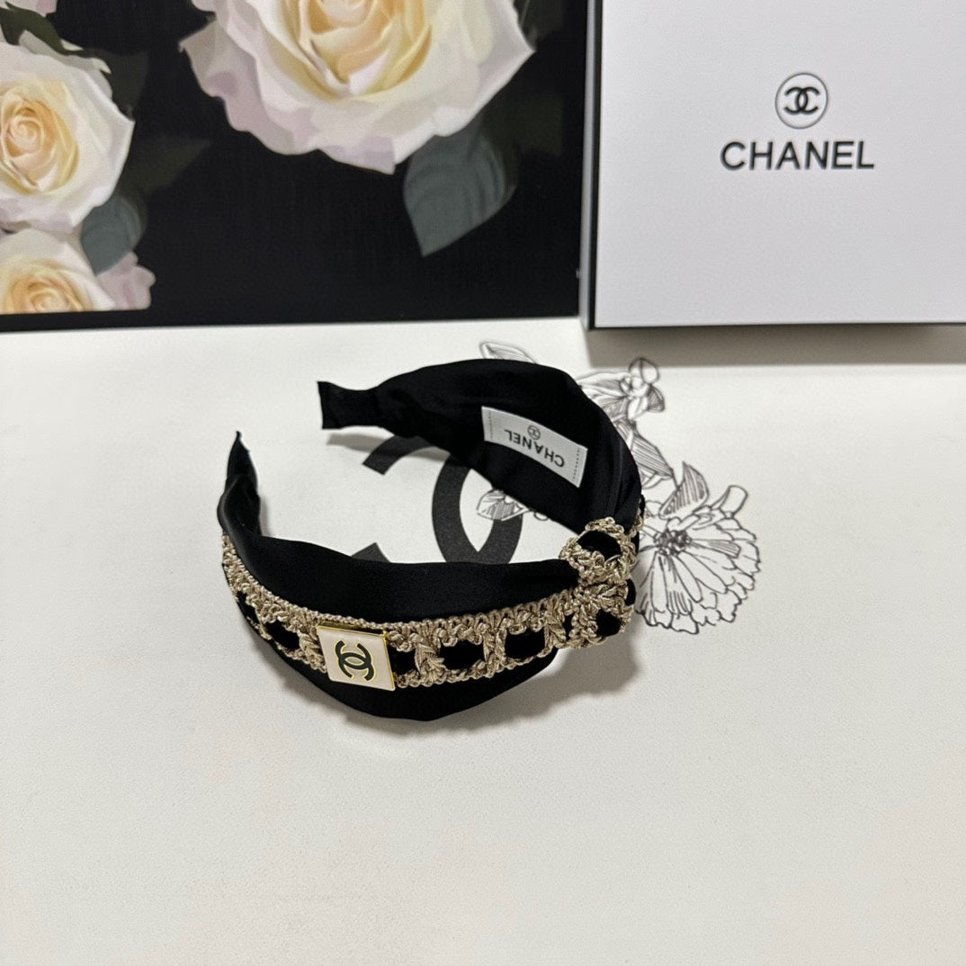 BLACK MIX LIGHT YELLOW FABRIC AND SATIN HEADBAND 168583