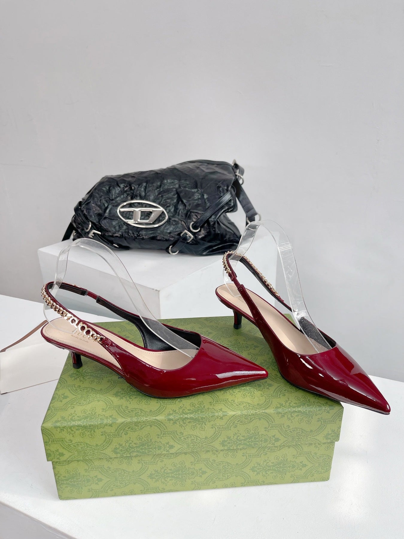 GG SIGNORIA 45 SLINGBACK PUMP BLOOD LAMBSKIN