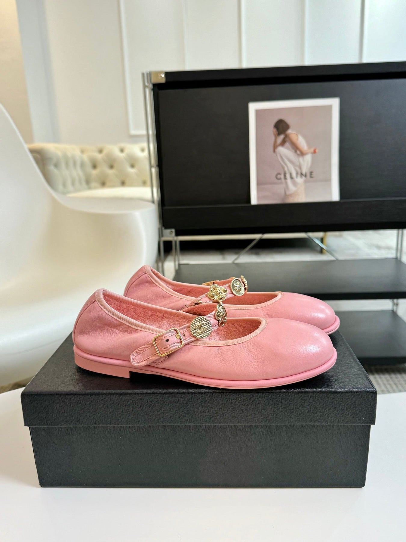MARY JANE SHOES LIGHT PINK SHEEPSKIN