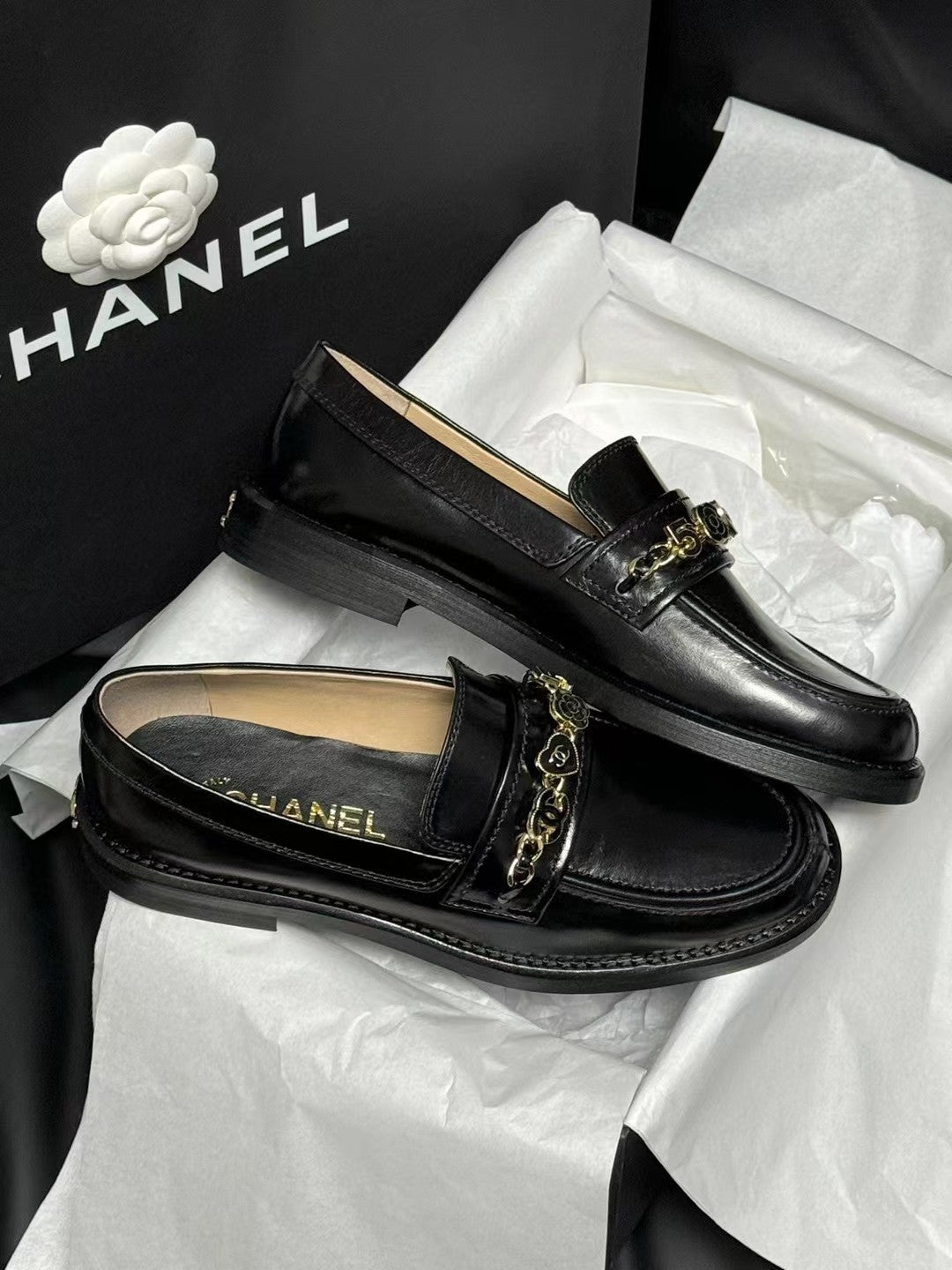 CC LOAFERS BLACK QUILTED CALFSKIN