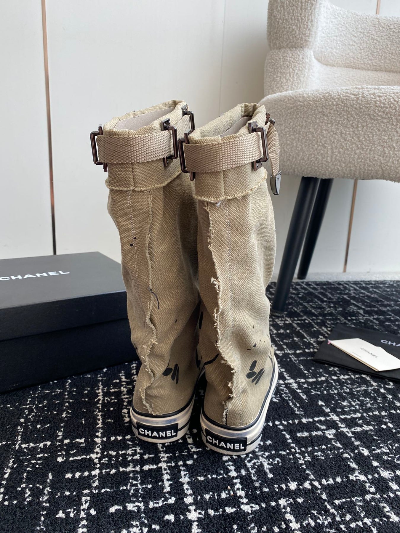 HIGH BOOTS IN TORTILLA BROWN CANVAS