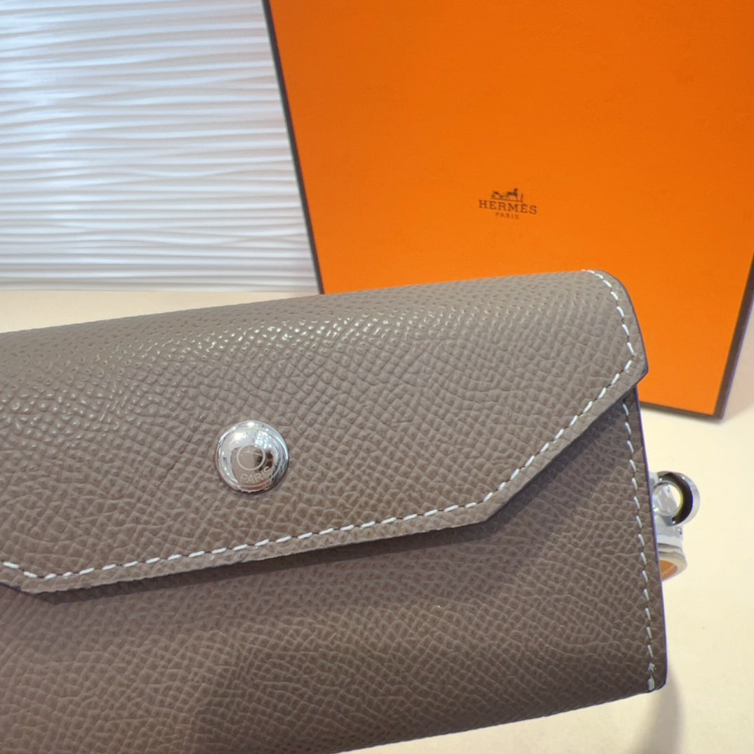 HM KELLY POCKET 18MM BELT CHOCOLATE BROWN LEATHER SILVER HARDWARE