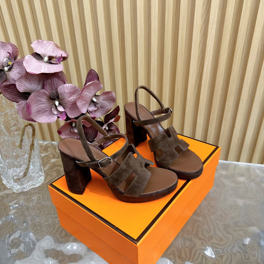 JAZZ 90 SANDAL IN WALNUT BROWN SUEDE