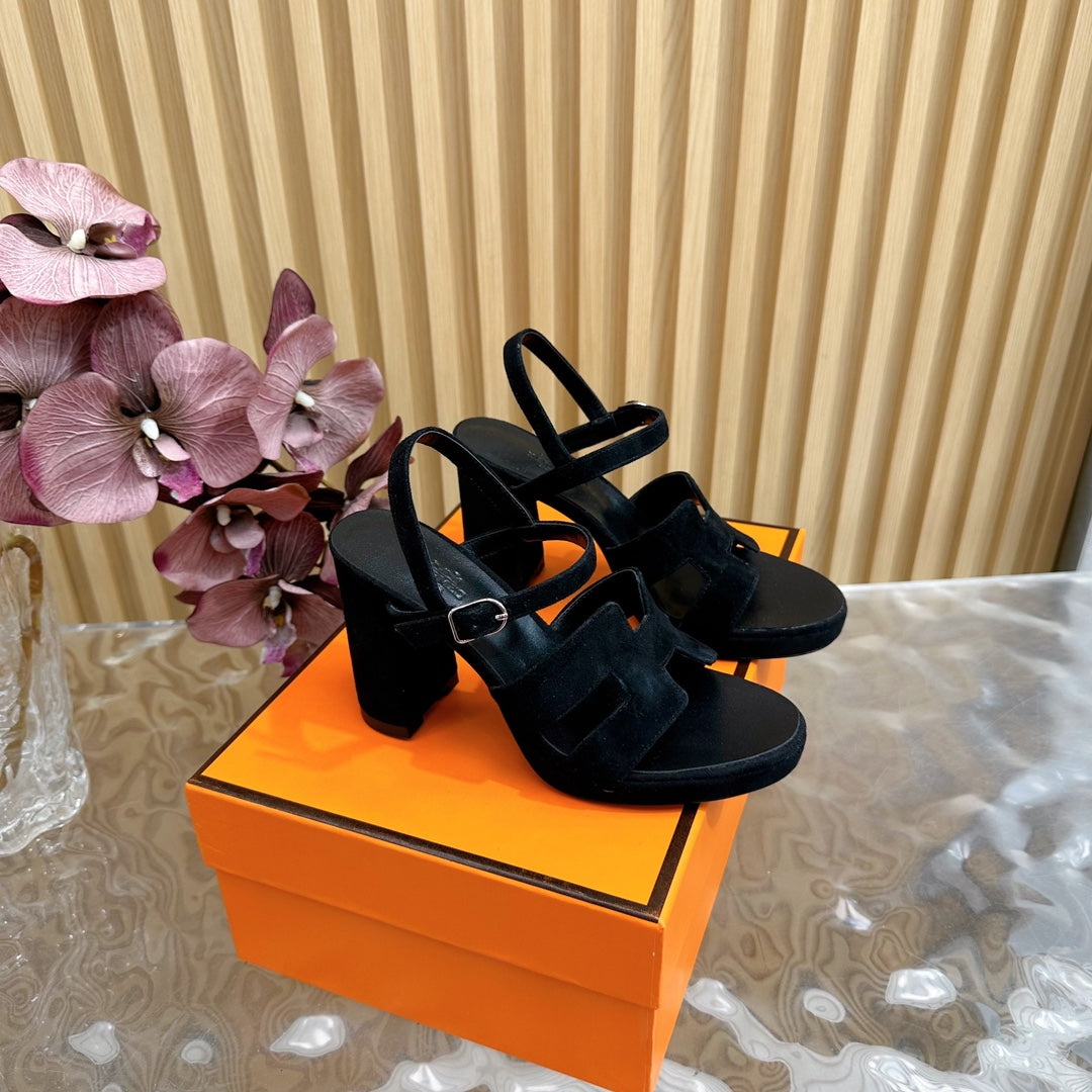 JAZZ 90 SANDAL IN BLACK SUEDE