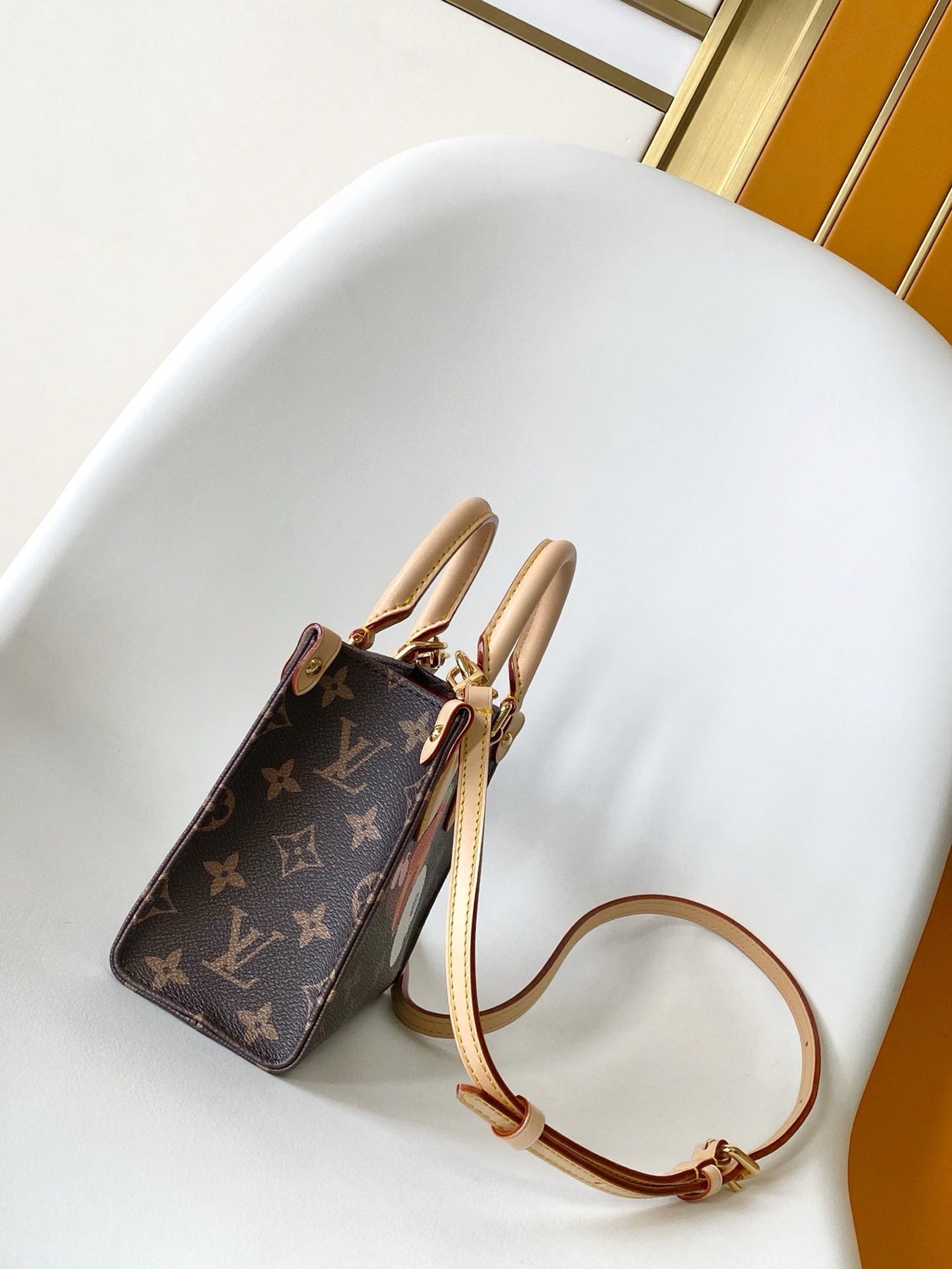 PANDA ONTHEGO BAG 18 IN BROWN MONOGRAM COATED CANVAS