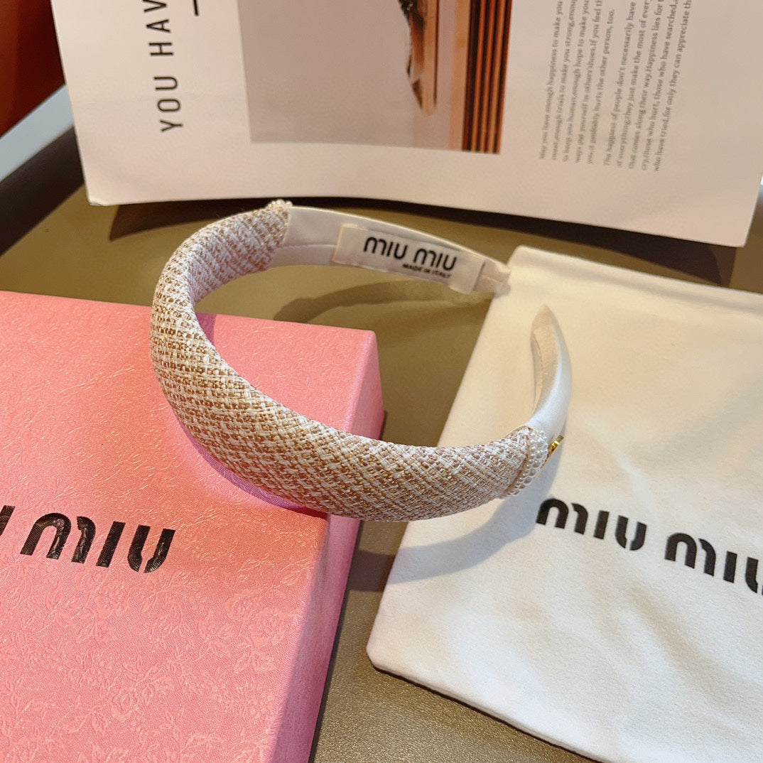 HEADBAND IN WHITE TWEED AND SILK 262050