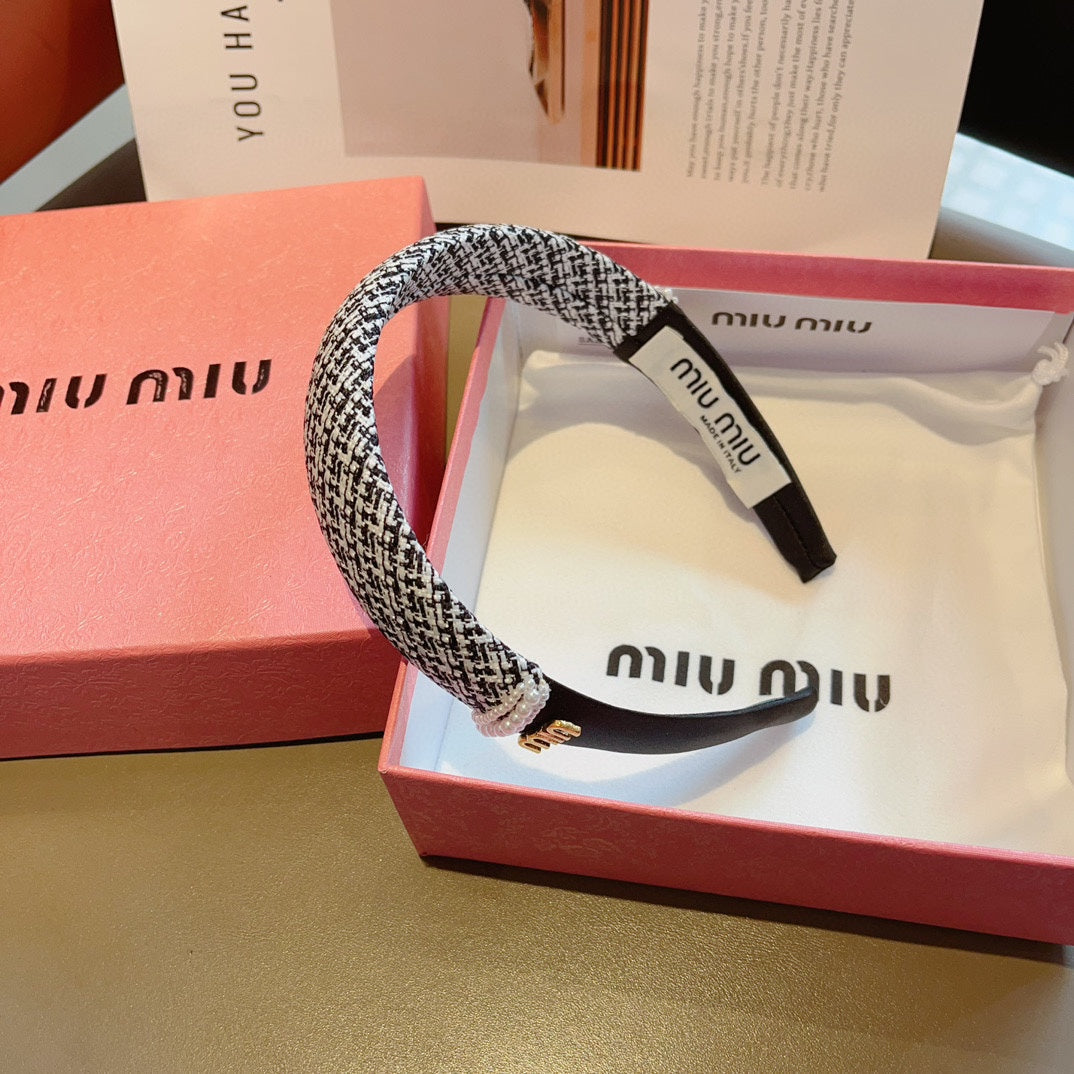 HEADBAND IN BLACK TWEED AND SILK 262052