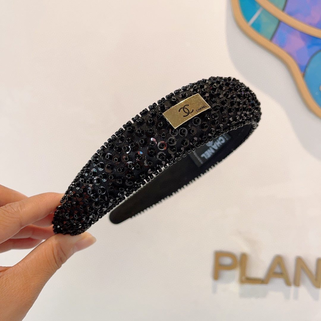 BLACK FABRIC WITH SEQUINS HAIRBAND 412430