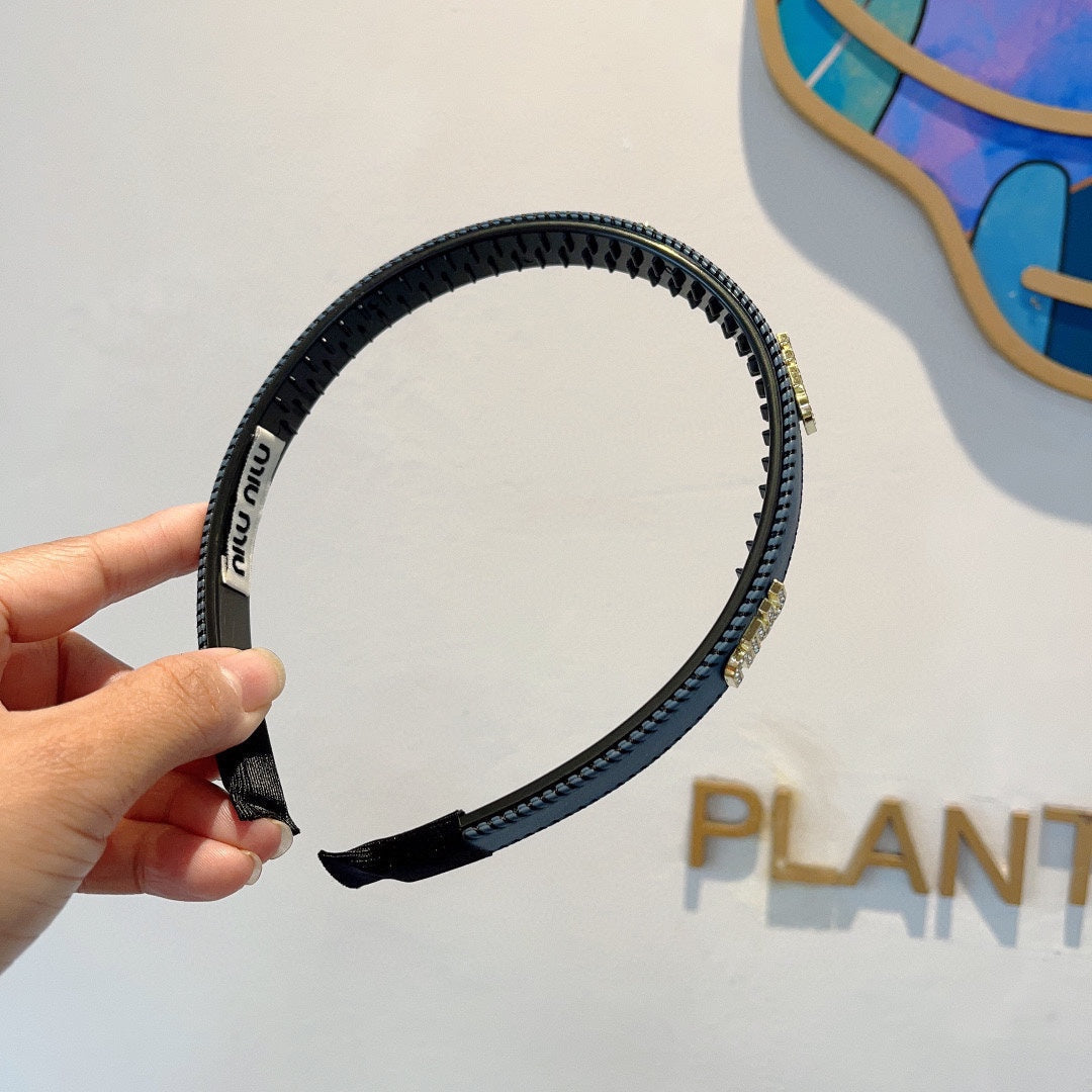 HEAD BAND IN USAFA BLUE LAMBSKIN AND RESIN 417295