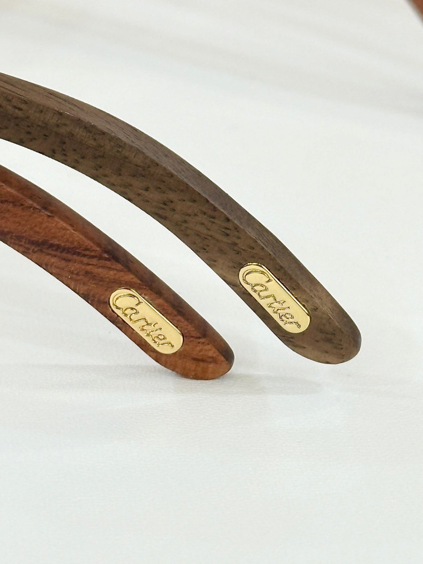 PANTHÈRE RIMLESS TRIANGLE FRAME SUNGLASSES CT0616S IN METAL AND WOODEN