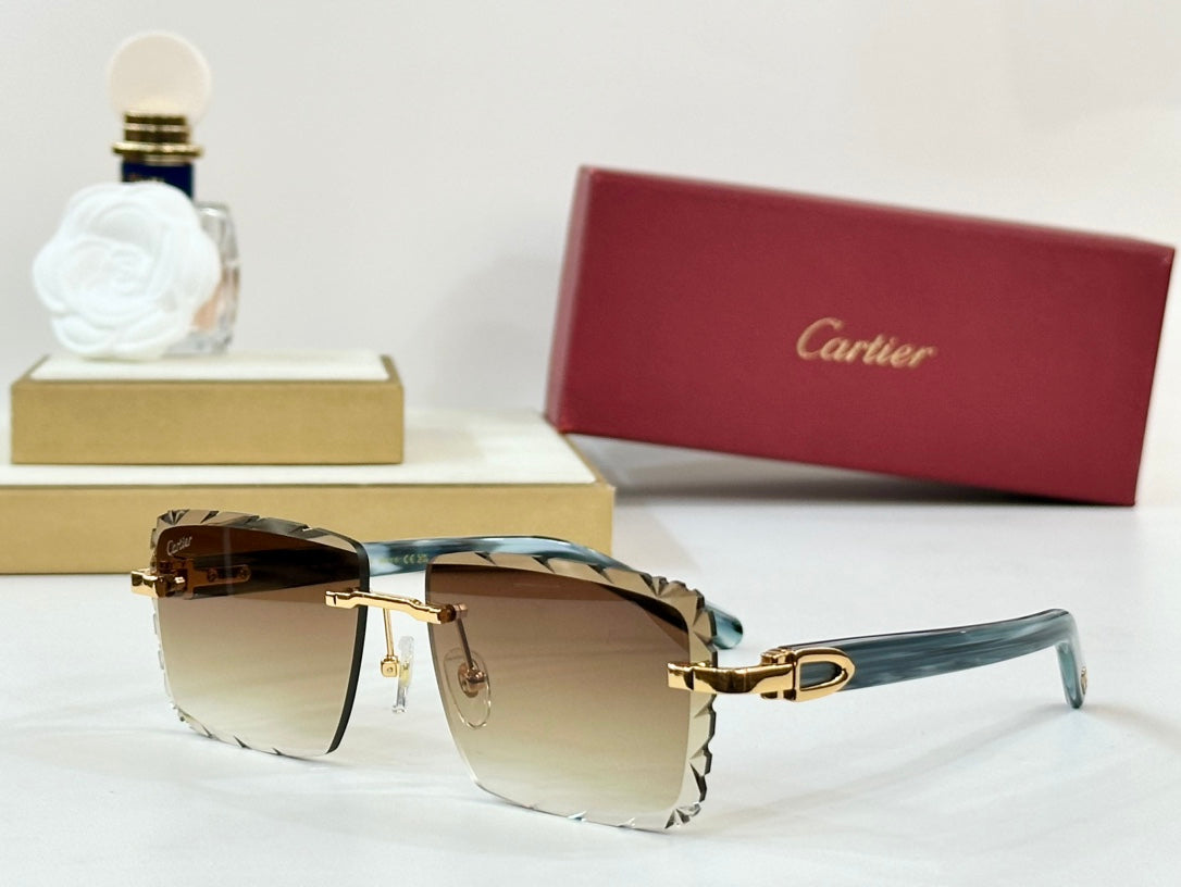 C DE RIMLESS RECTANGULAR FRAME SUNGLASSES 556093 IN METAL