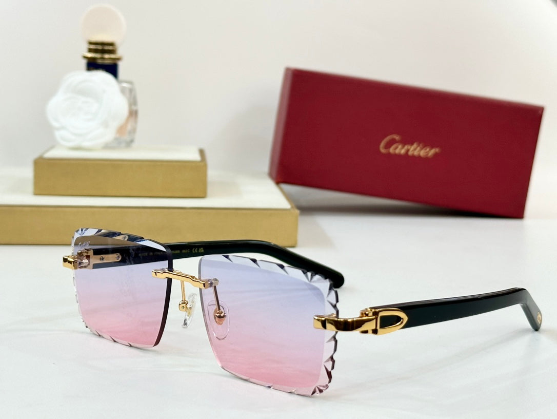 C DE RIMLESS RECTANGULAR FRAME SUNGLASSES 556093 IN METAL