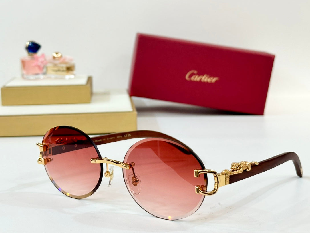 PANTHÈRE ROUND FRAME SUNGLASSES CT0561S IN METAL