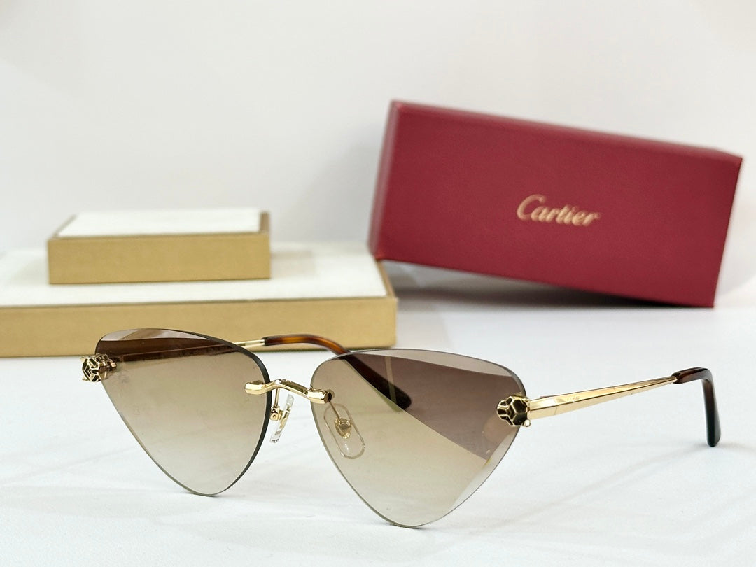 PANTHÈRE RIMLESS TRIANGLE FRAME SUNGLASSES  570457 IN METAL