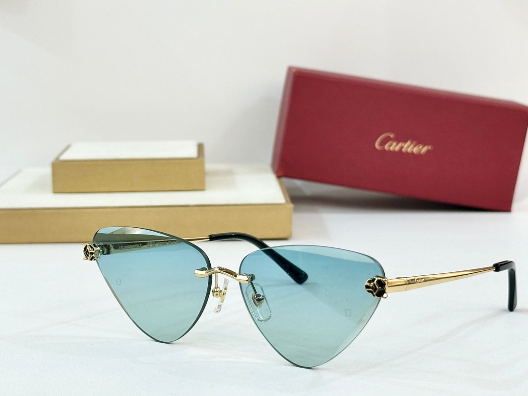 PANTHÈRE RIMLESS TRIANGLE FRAME SUNGLASSES  570457 IN METAL