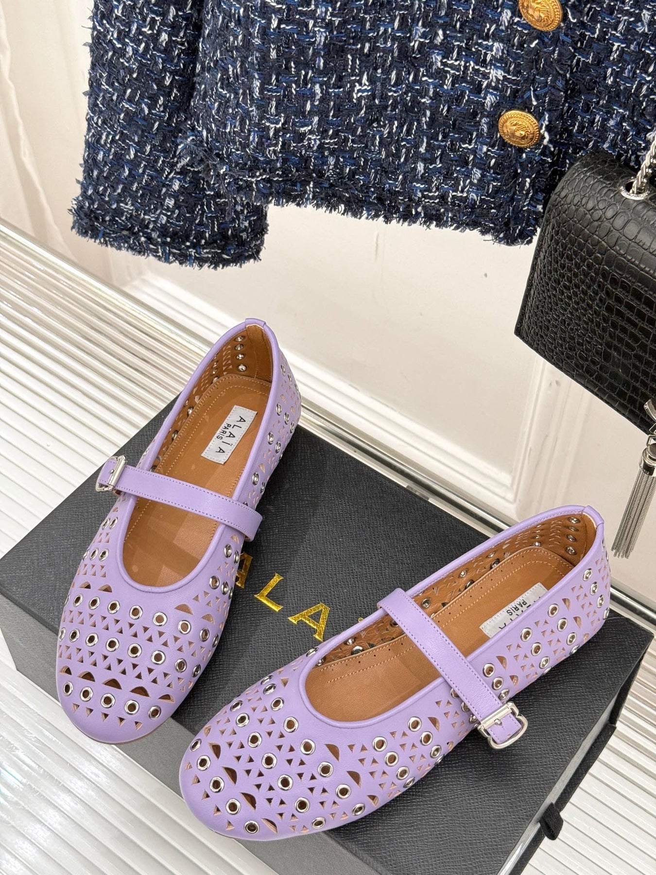 MARY JANE IN PASTEL GRAY CALFSKIN