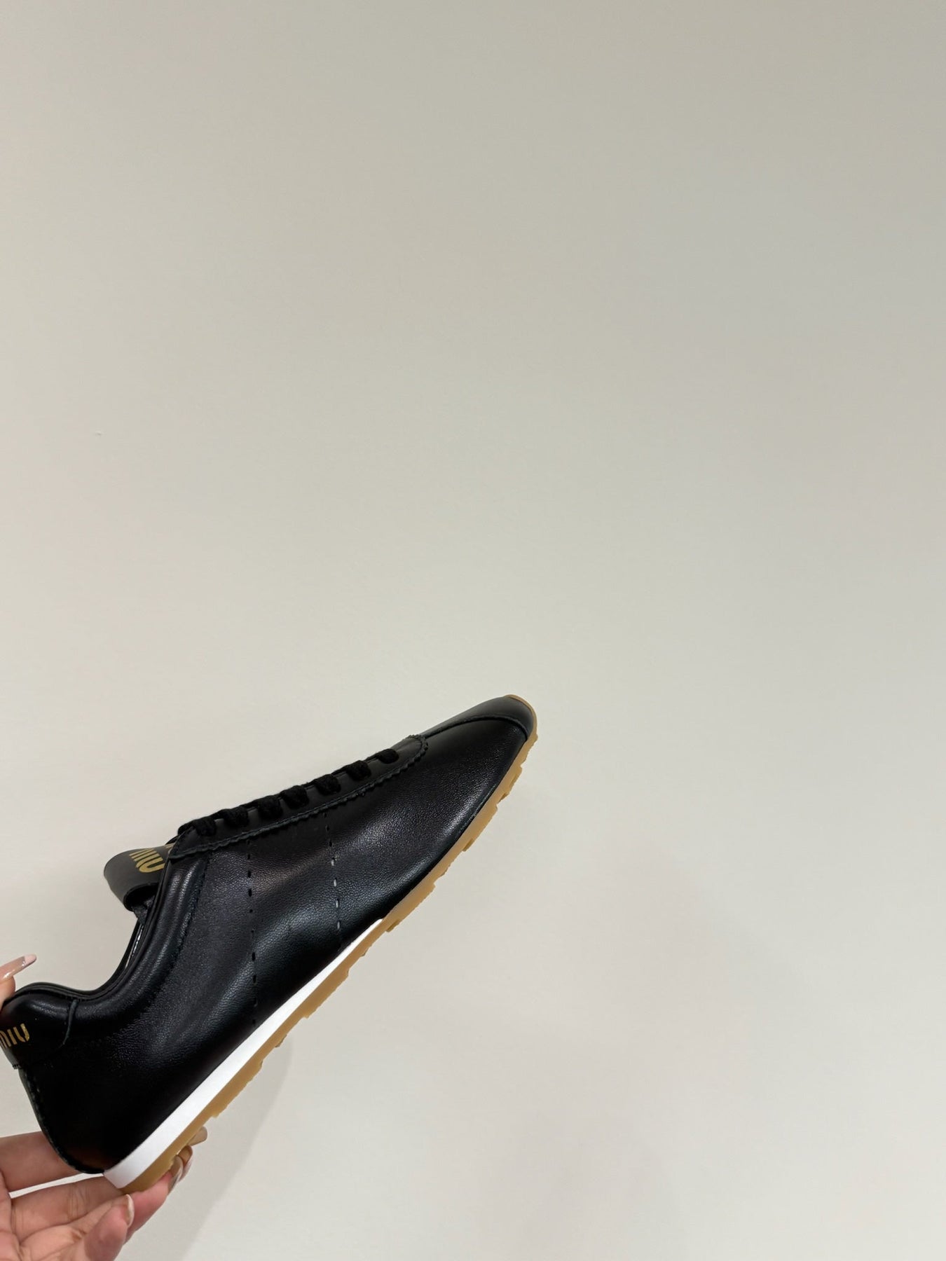 PLUME NAPPA SNEAKERS IN BLACK LAMBSKIN