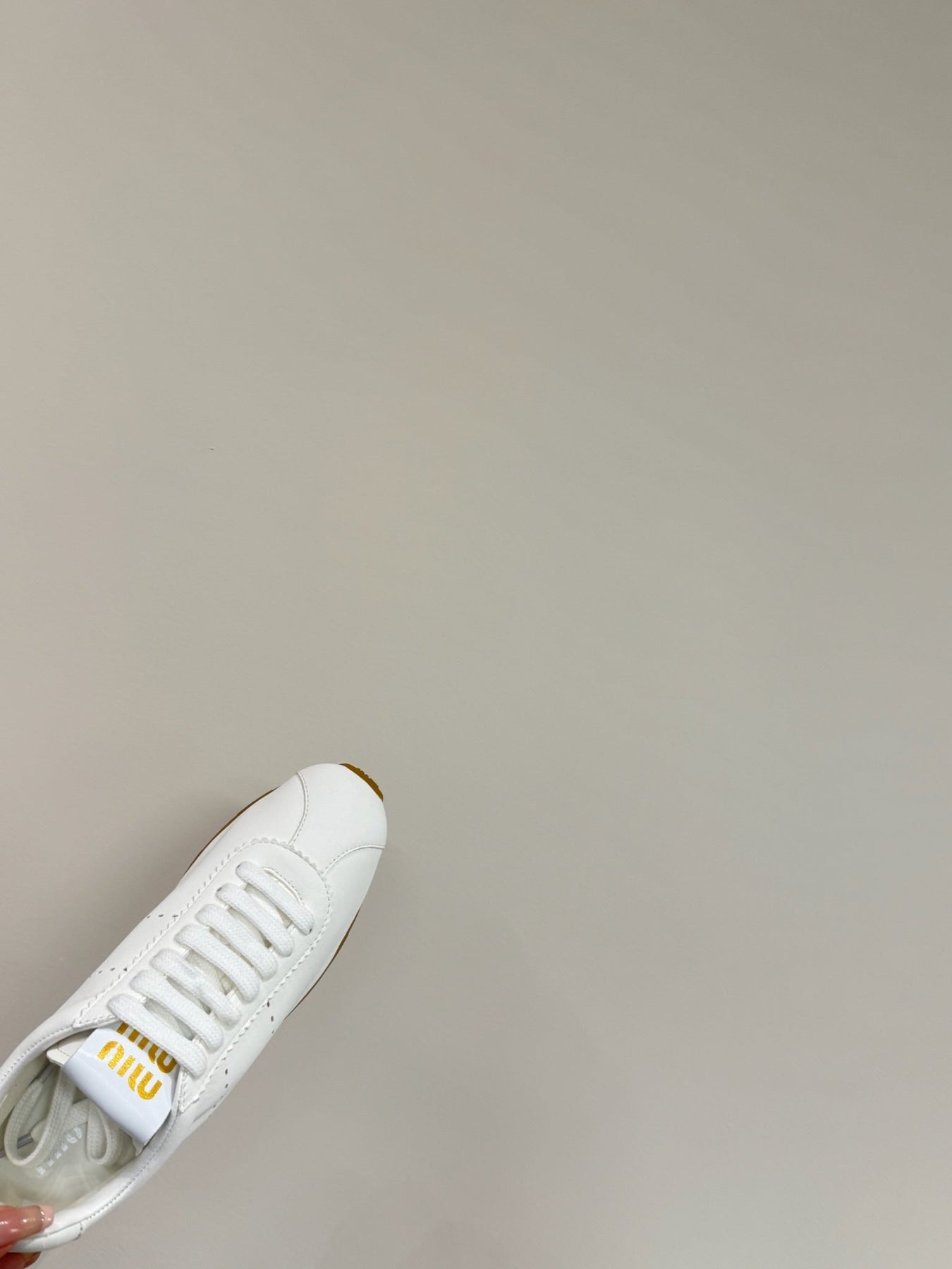 PLUME NAPPA SNEAKERS IN WHITE LAMBSKIN