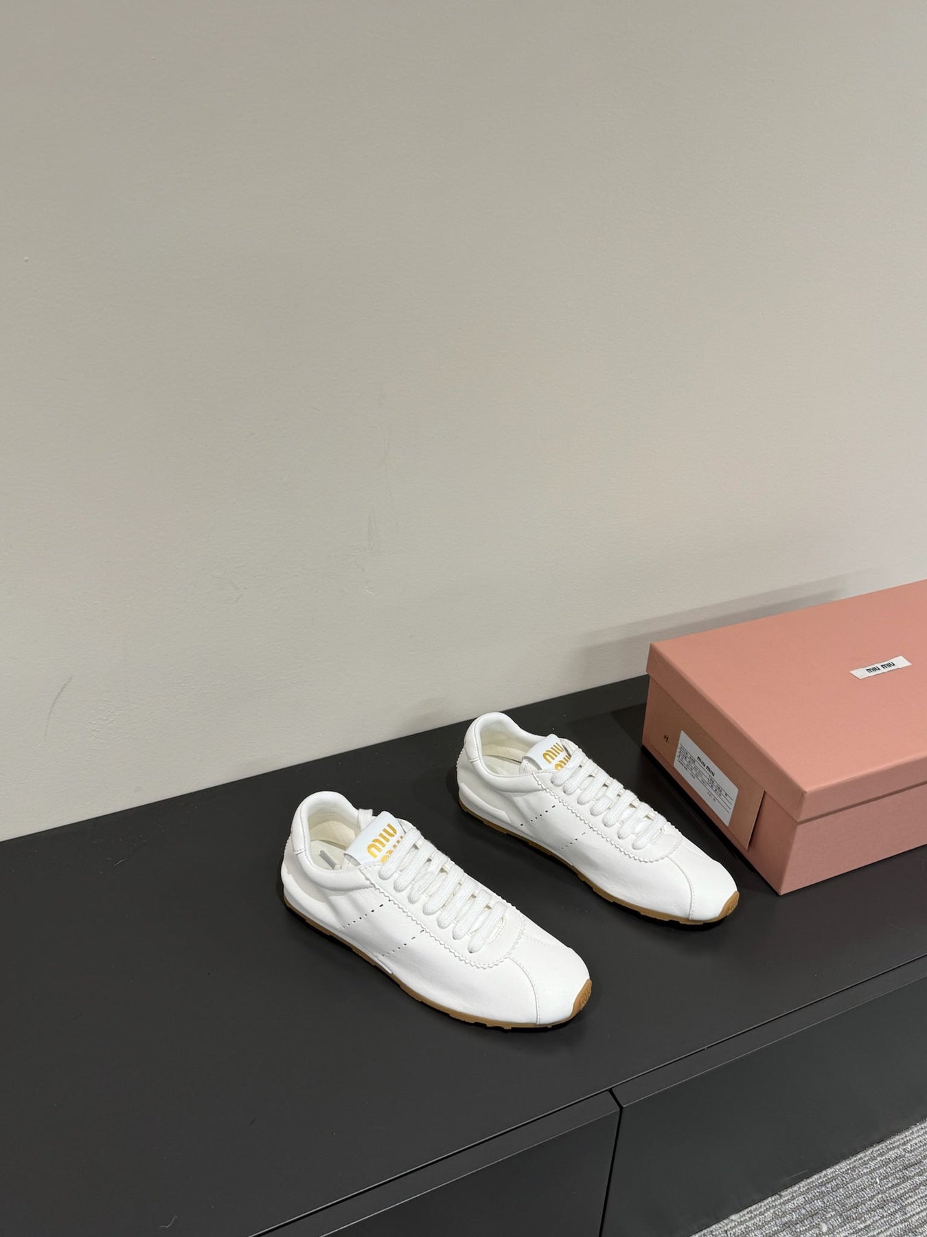 PLUME NAPPA SNEAKERS IN WHITE LAMBSKIN