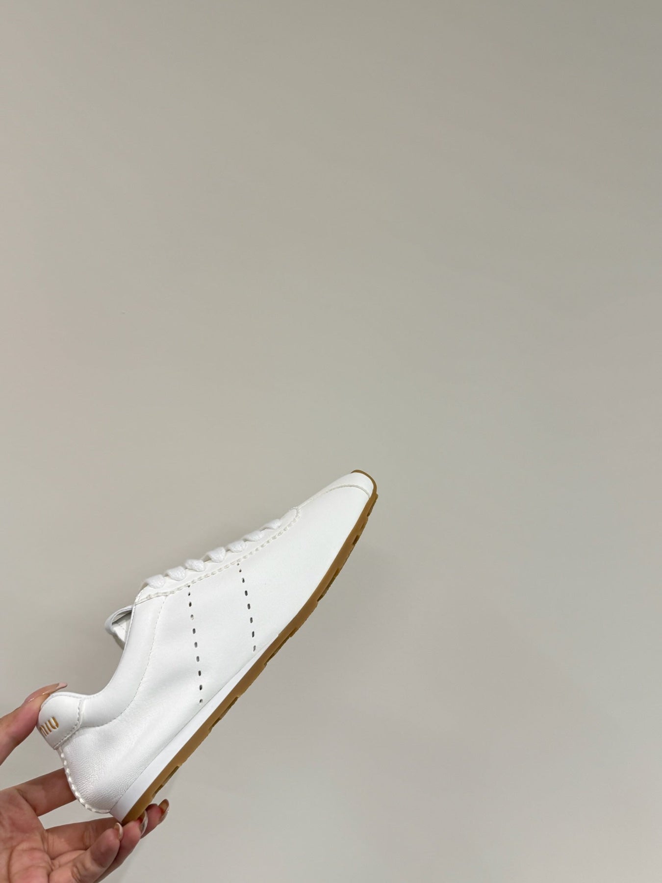 PLUME NAPPA SNEAKERS IN WHITE LAMBSKIN