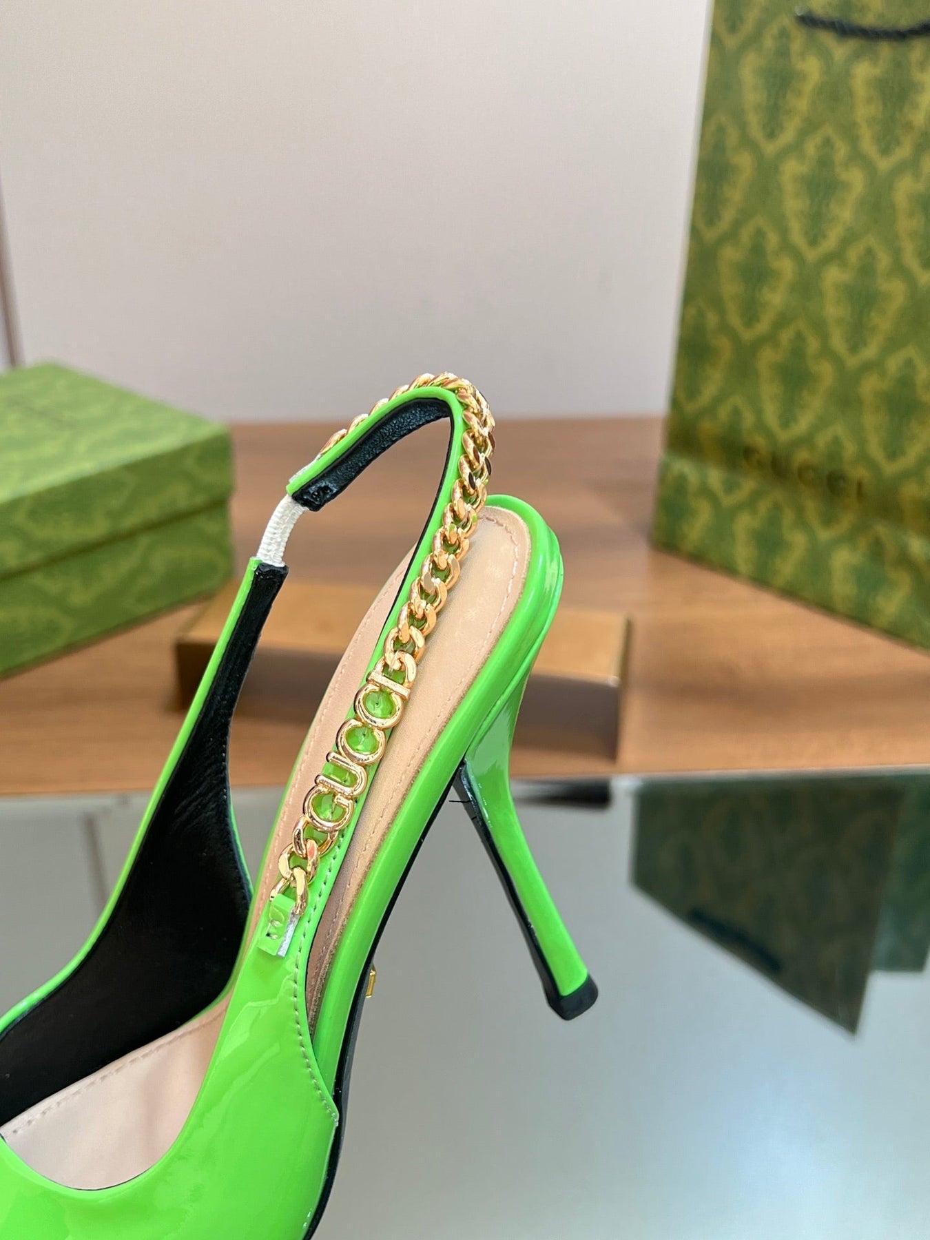 GG SIGNORIA SLINGBACK PUMP SHAMROCK LAMBSKIN