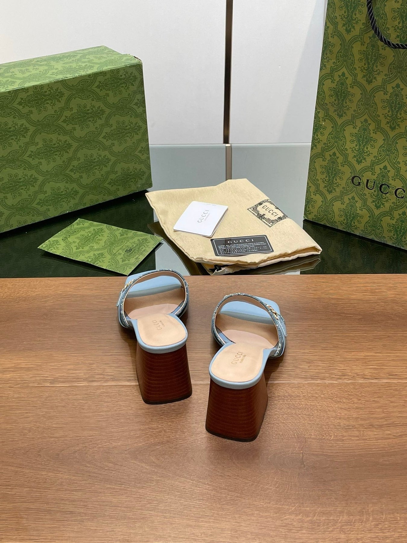 GG SIGNORIA SLIDE SANDAL SKY DENIM